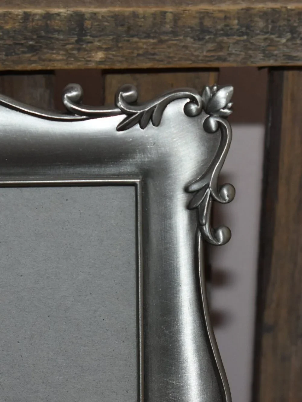 Vintage Barnes Of Boston Silver Pewter Ornate Victorian Gothic Picture Frame